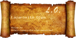 Lazarovits Olga névjegykártya