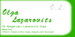 olga lazarovits business card